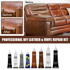 Faux Leather Repair Gel for Car and Home - Restoration Paint for Auto Seat Sofa