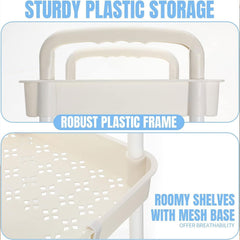 3 Layer Roller Cart Heavy Duty Storage Basket Organizer