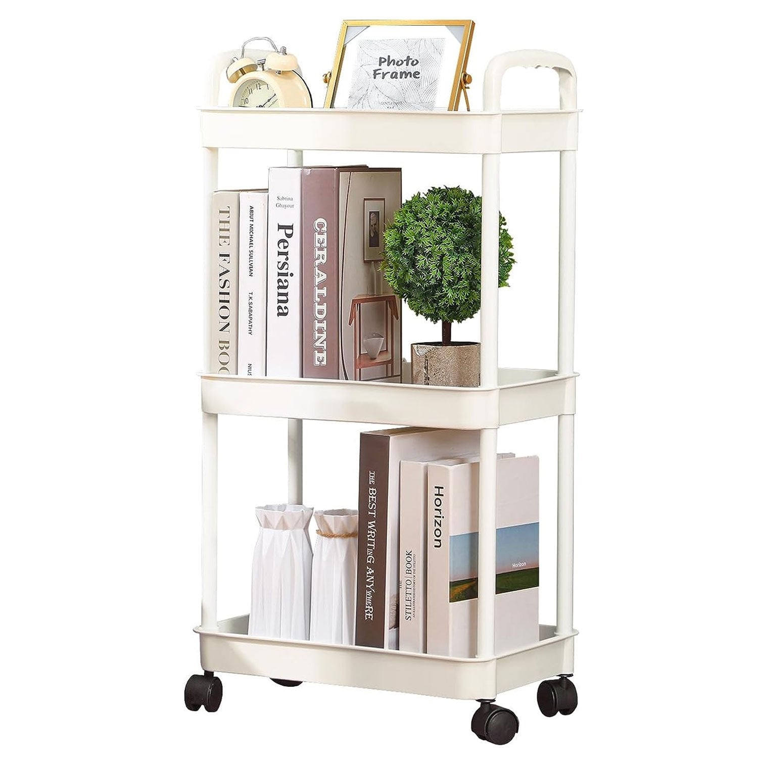 3 Layer Roller Cart Heavy Duty Storage Basket Organizer