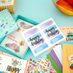 50pcs Happy Birthday Cards Set With 10 Envelopes & Stickers