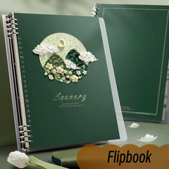 Vintage Loose leaf Notebook with Three-dimensional Painting Patterns