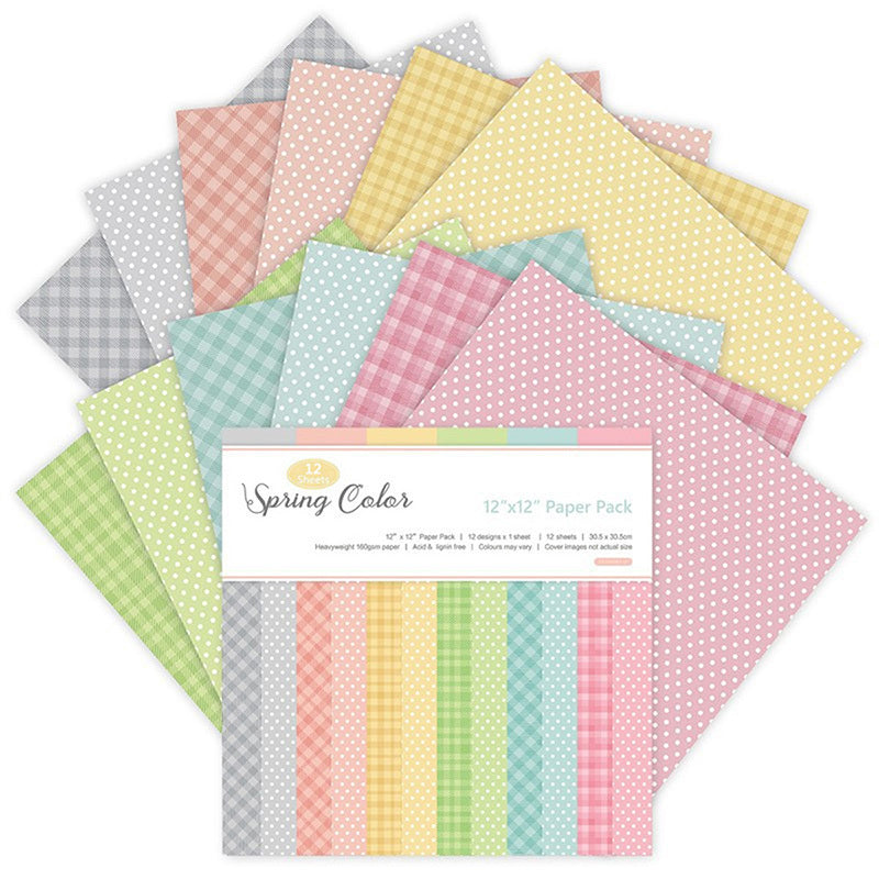 12pcs Geometric Retro Pattern DIY Scrapbook Background Paper