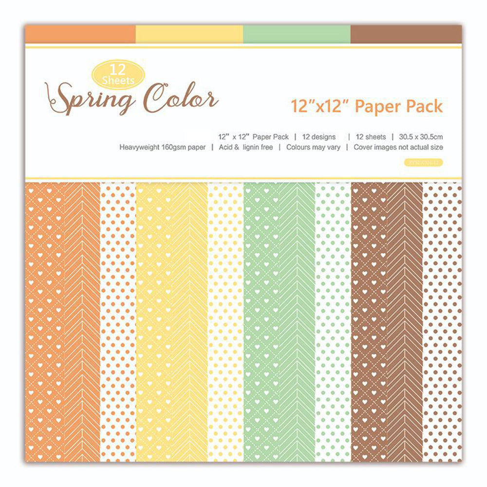 12pcs Geometric Retro Pattern DIY Scrapbook Background Paper