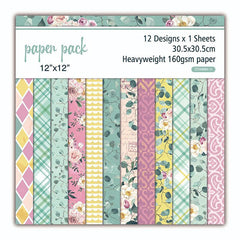 12pcs Geometric Retro Pattern DIY Scrapbook Background Paper