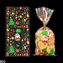 Christmas Santa Claus Snowflakes Xmas Packaging Pouch Plastic Candy Bags