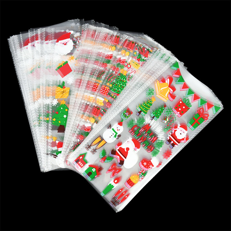 Christmas Santa Claus Snowflakes Xmas Packaging Pouch Plastic Candy Bags