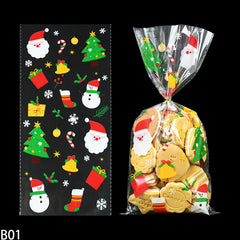 Christmas Santa Claus Snowflakes Xmas Packaging Pouch Plastic Candy Bags