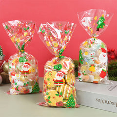 Christmas Santa Claus Snowflakes Xmas Packaging Pouch Plastic Candy Bags