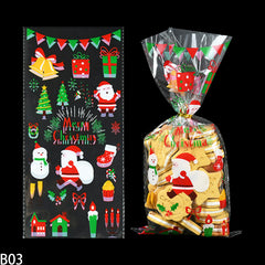Christmas Santa Claus Snowflakes Xmas Packaging Pouch Plastic Candy Bags