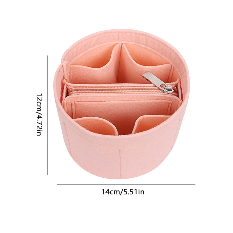 Women Bucket Bag Felt Compartment Liner Makeup Storage Bag
