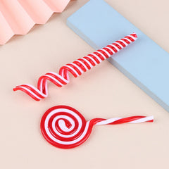 2pcs Candy Cane Christmas Tree Pendant Decor Red Candy Lollipop