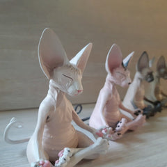 Hairless Cat Meditation Resin Decorations for Home