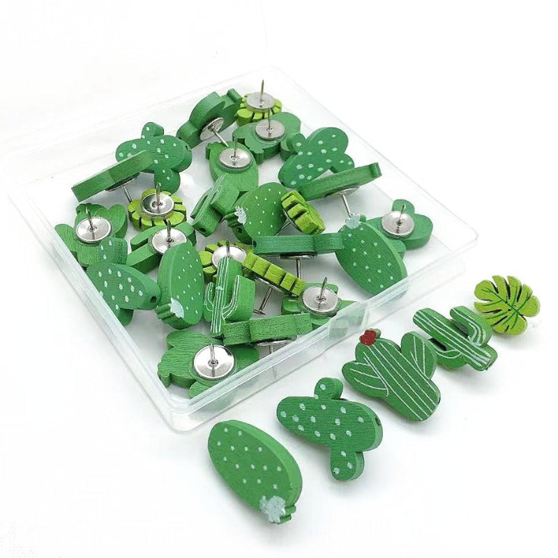 30pcs Cactus Wooden Wall Nails Large Head Nails