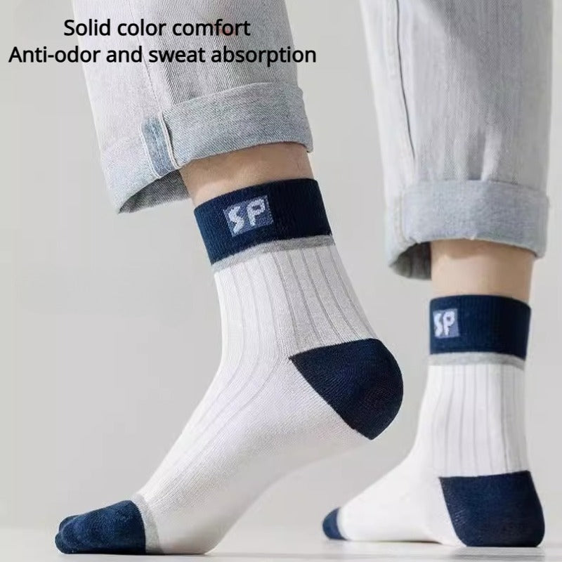 5pcs Men's Casual Sports Socks Anti-odor Absorbent
