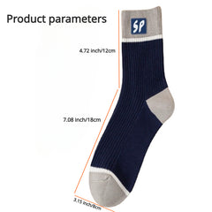 5pcs Men's Casual Sports Socks Anti-odor Absorbent