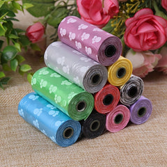 100/200 Paw Print Dog Poop Bags Cat Trash Can Bags Leak Proof Dog Waste Bags