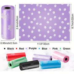 100/200 Paw Print Dog Poop Bags Cat Trash Can Bags Leak Proof Dog Waste Bags