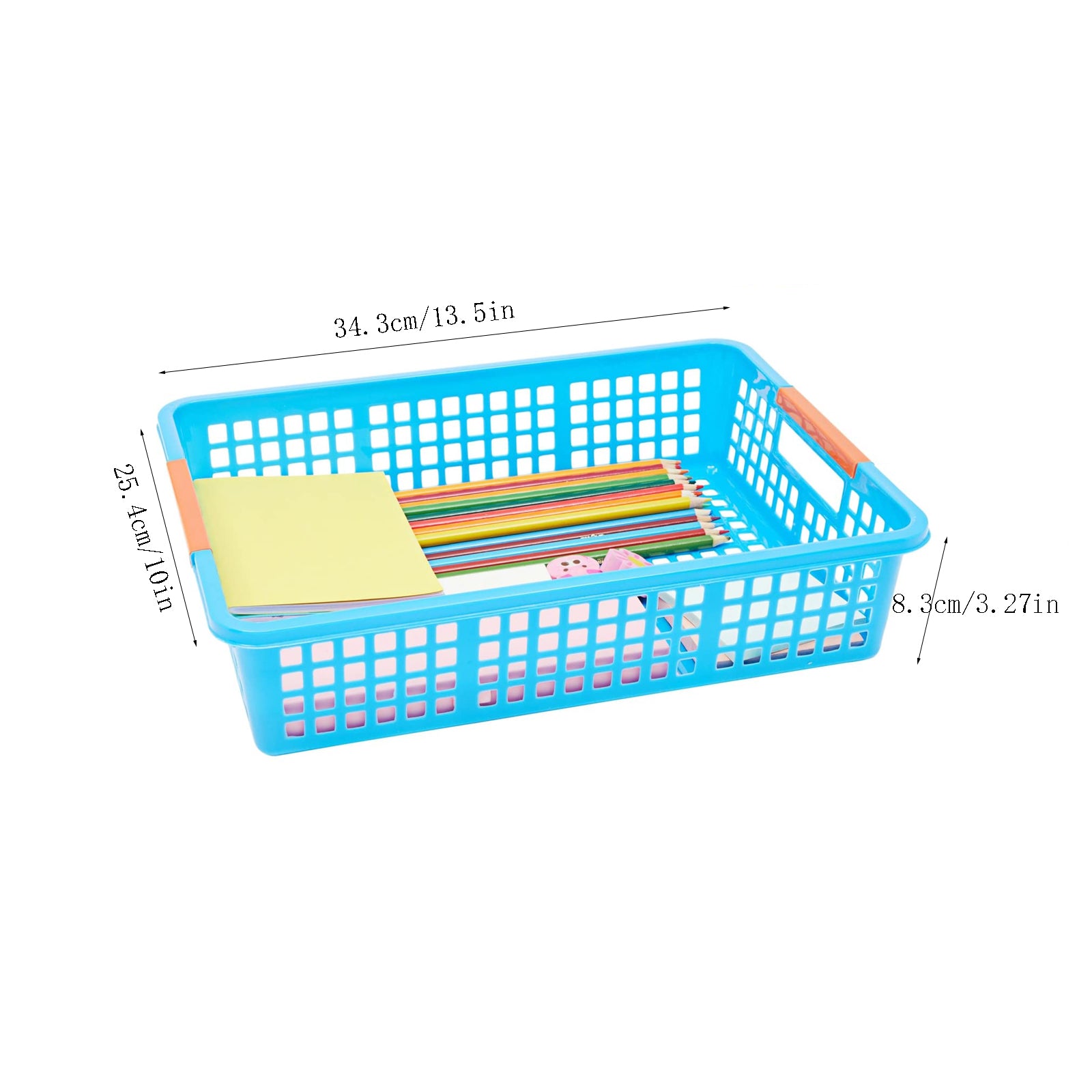 6pcs Colorful Plastic Storage Baskets for Classroom Supplies