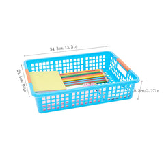 6pcs Colorful Plastic Storage Baskets for Classroom Supplies