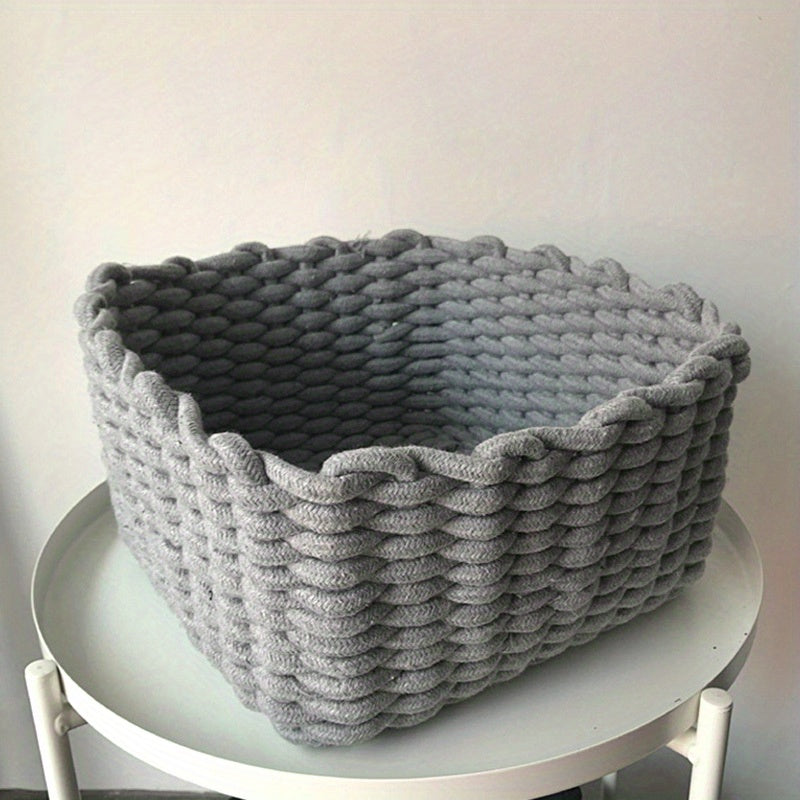 Cotton Rope Woven Storage Basket for Jewelry Makeup Masks Cosmetics