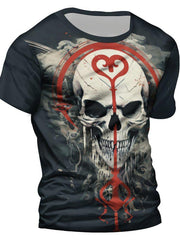 Men's Skull 3D Print Short Sleeve T Shirt for Summer