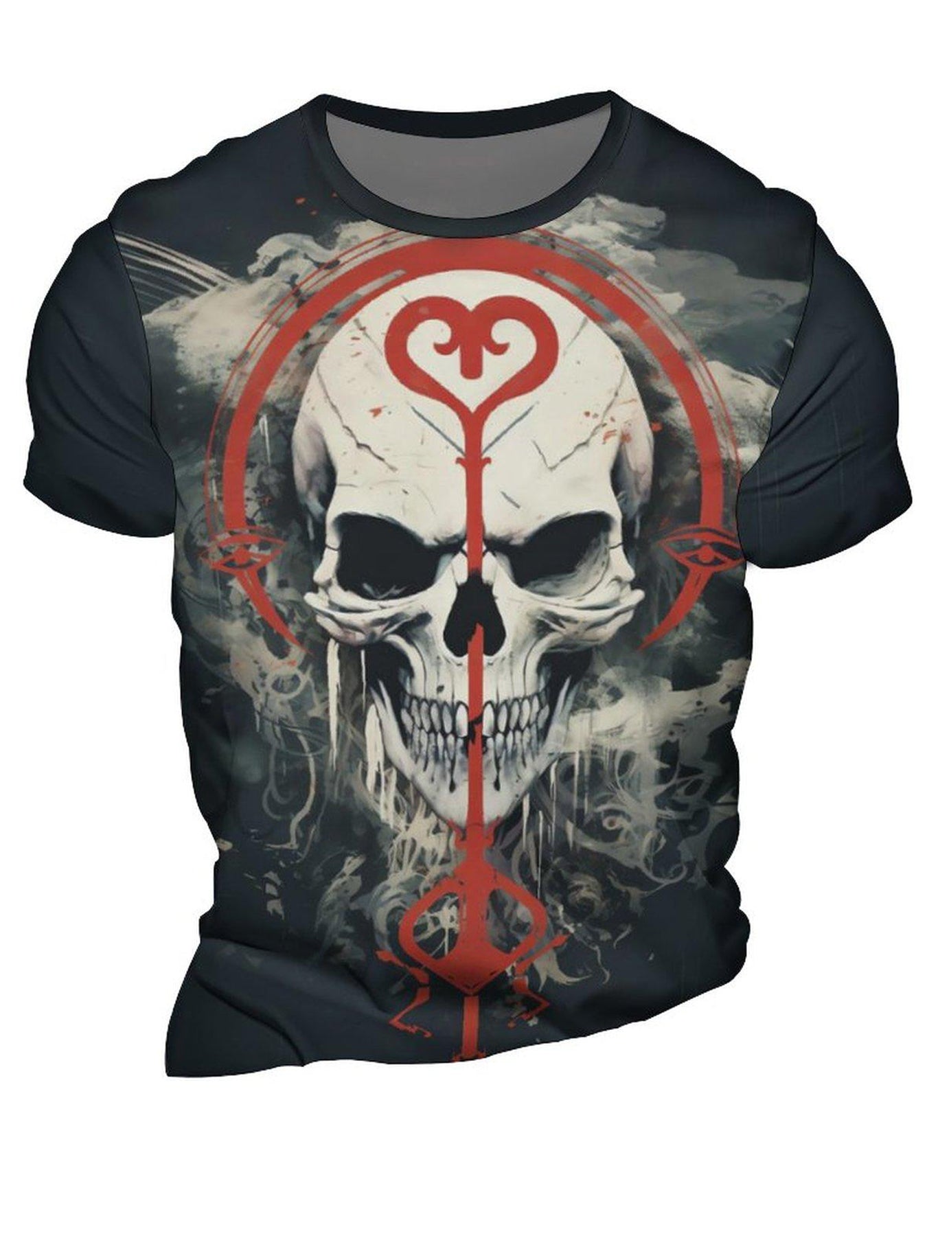 Men's Skull 3D Print Short Sleeve T Shirt for Summer
