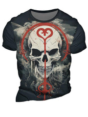 Men's Skull 3D Print Short Sleeve T Shirt for Summer