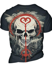 Men's Skull 3D Print Short Sleeve T Shirt for Summer