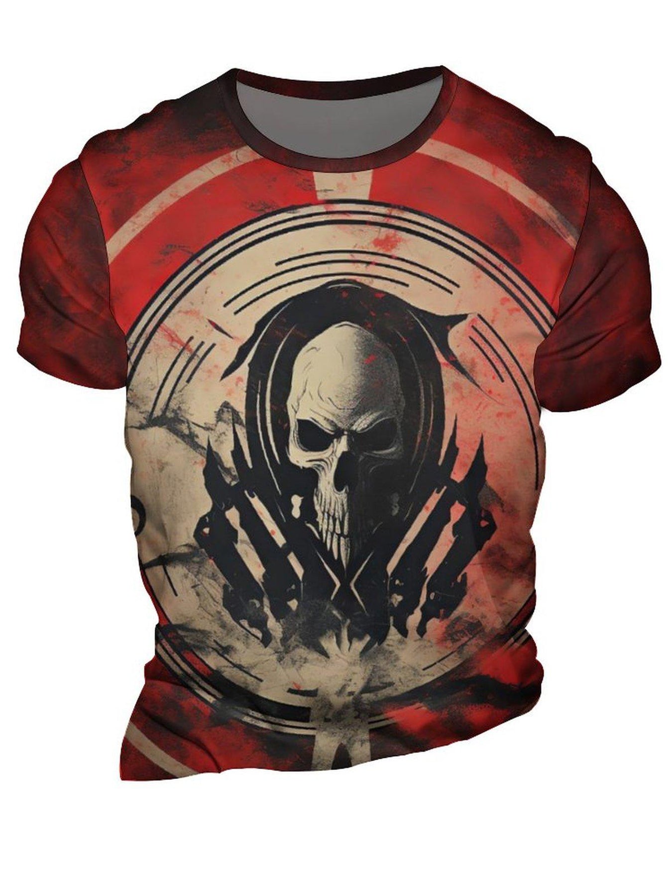 Men's Skull Print Short Sleeve T shirt Casual Top For Summer