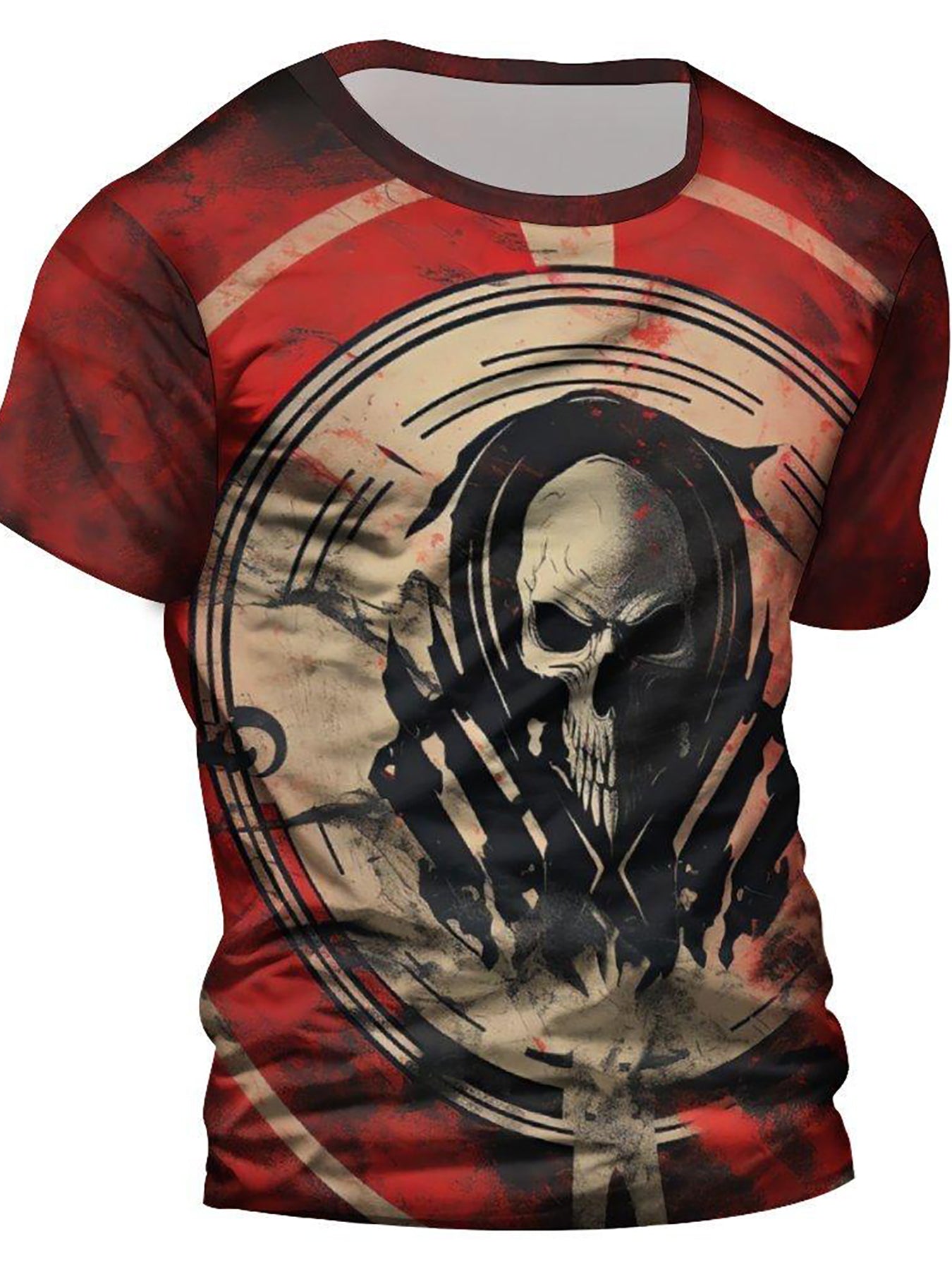 Men's Skull Print Short Sleeve T shirt Casual Top For Summer