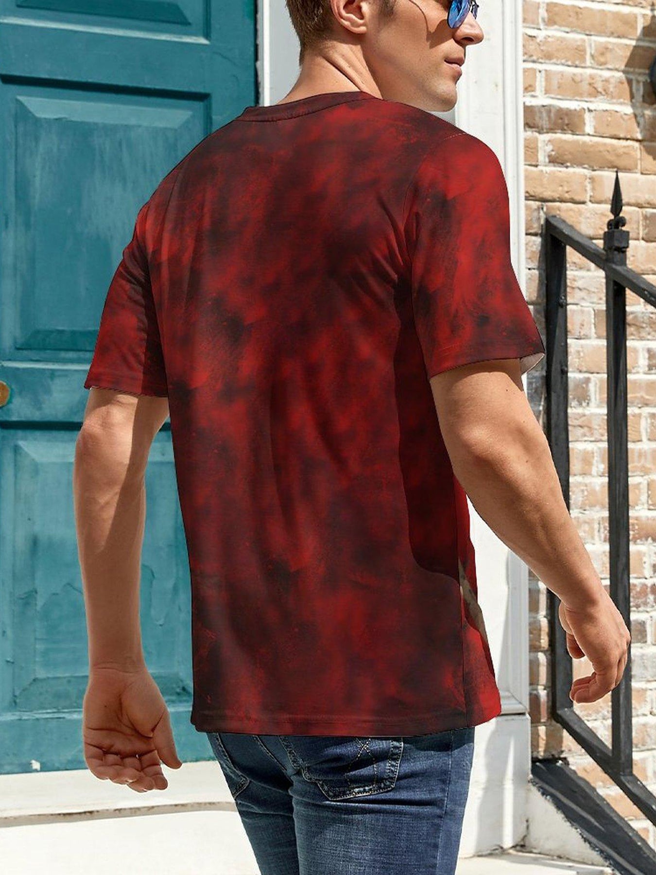 Men's Skull Print Short Sleeve T shirt Casual Top For Summer