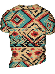 Men's Wolf 3D Print Ethnic Short Sleeve T-shirt for Summer