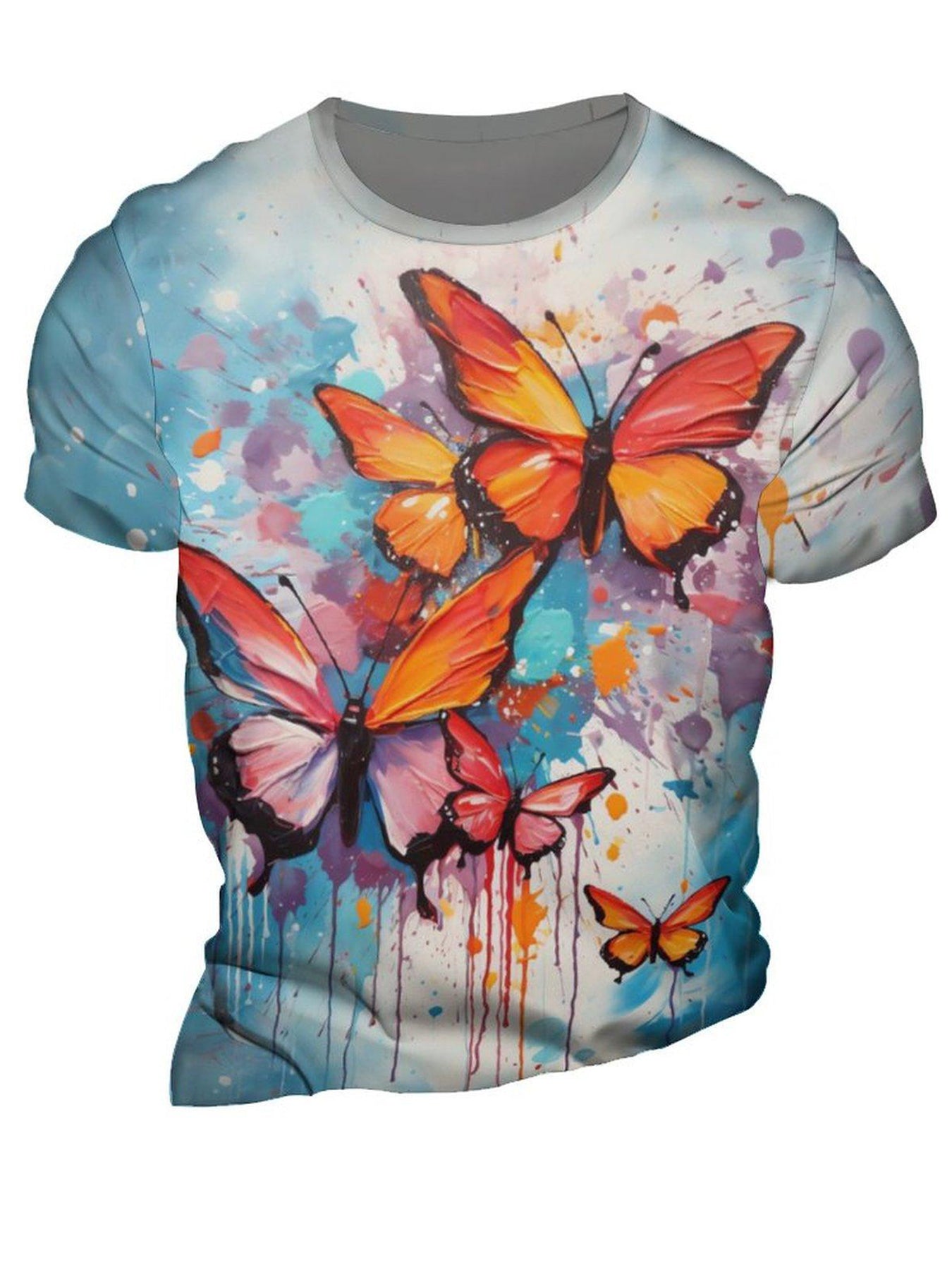 Butterfly 3D Print Men's Graphic Tee Short Sleeve Top Outdoor Clothing