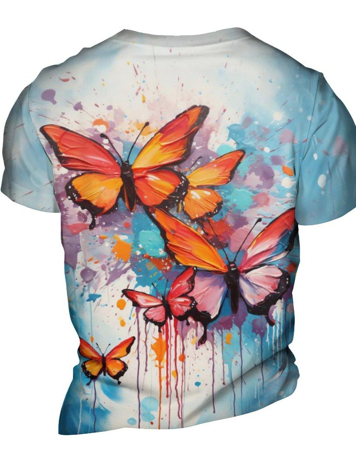 Butterfly 3D Print Men's Graphic Tee Short Sleeve Top Outdoor Clothing