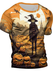 Halloween 3D Print Men's Graphic Tee Short Sleeve Pullover Top