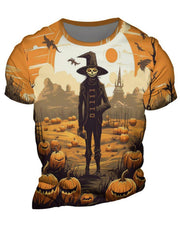 Halloween 3D Print Men's Graphic Tee Short Sleeve Pullover Top