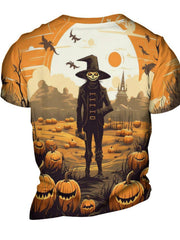 Halloween 3D Print Men's Graphic Tee Short Sleeve Pullover Top