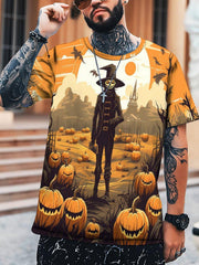 Halloween 3D Print Men's Graphic Tee Short Sleeve Pullover Top