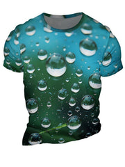 Men's Water Drop Print Short Sleeve T-shirt for Summer