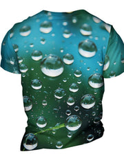 Men's Water Drop Print Short Sleeve T-shirt for Summer