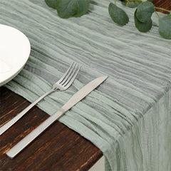 Polyester Table Runner Balinese Pleated Style Cheesecloth Table Cover