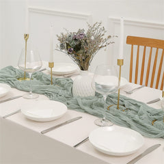 Polyester Table Runner Balinese Pleated Style Cheesecloth Table Cover