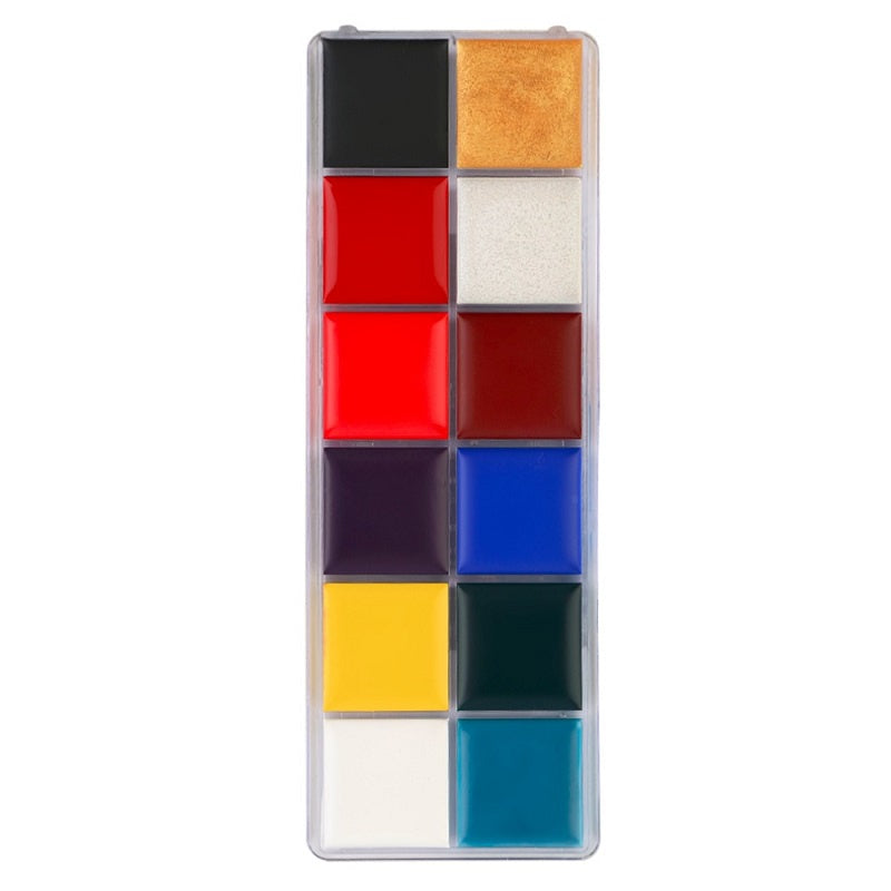 Professional Makeup 12 Pigment Body Paint Drama Joker Halloween Makeup Face