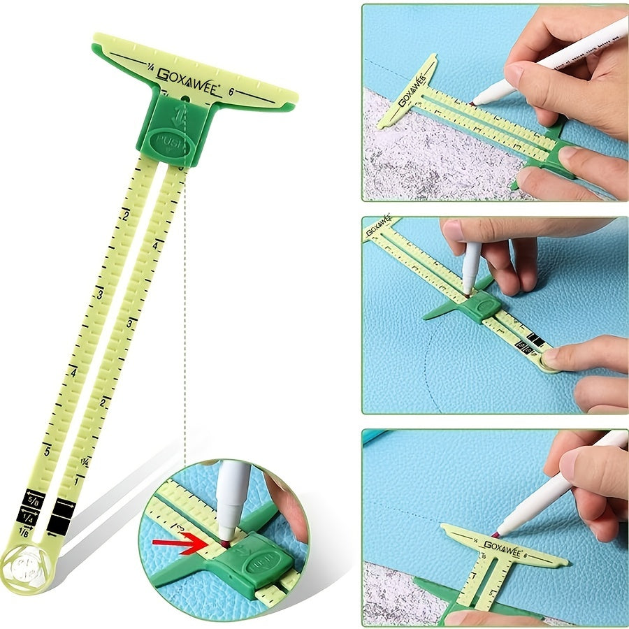 5 in 1 Sliding Ruler Multifunctional Quilting Plastic Drawing Triangle Ruler