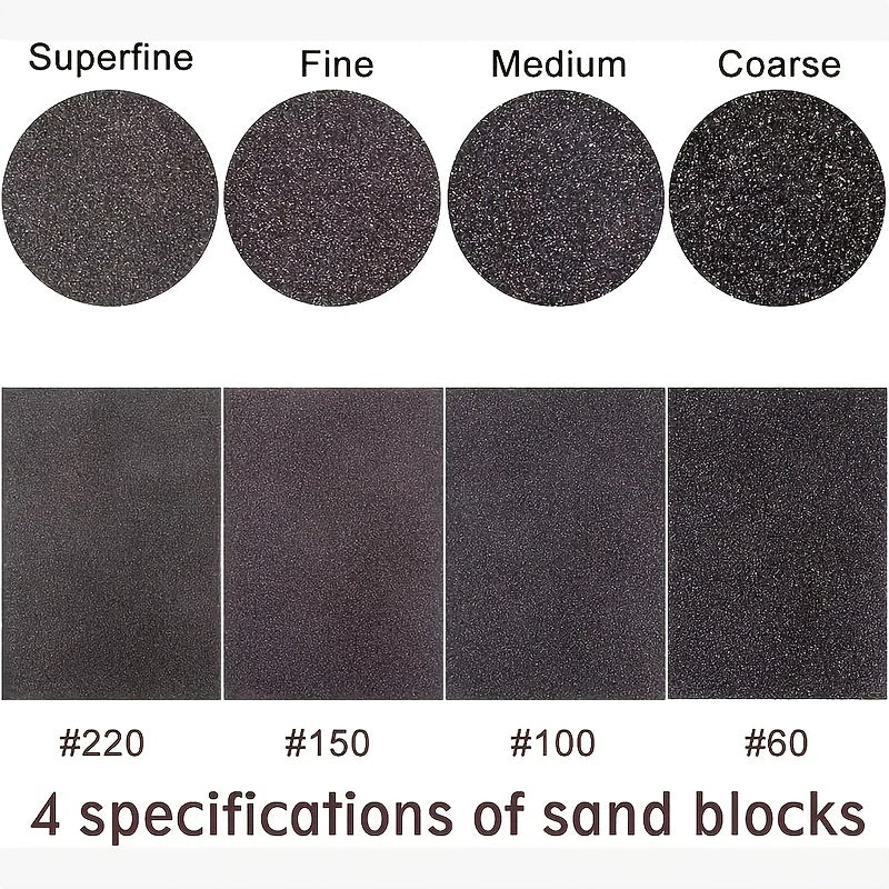 4pcs Sanding Block Set Coarse To Ultra Fine Grades Wet Dry Dual Use
