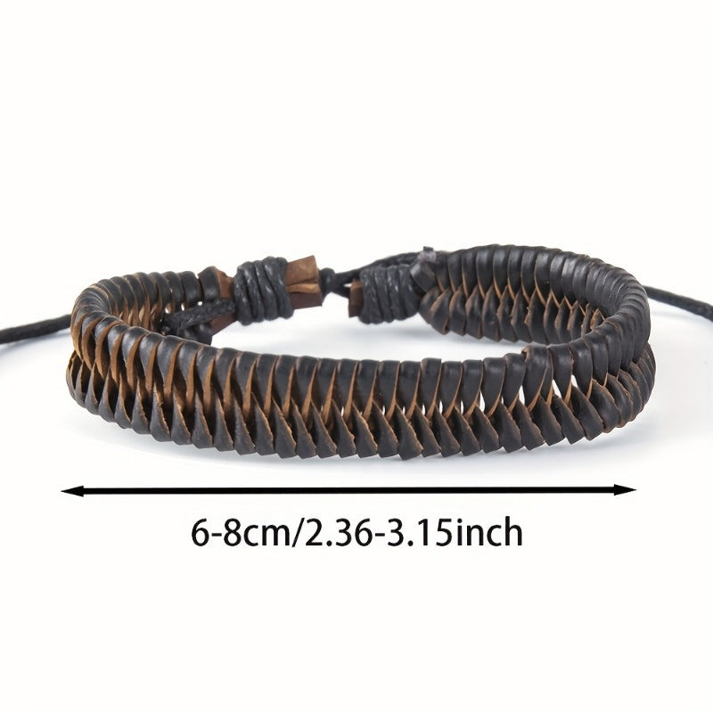 10pcs Faux Leather Bracelets Men Women Set