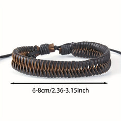 10pcs Faux Leather Bracelets Men Women Set