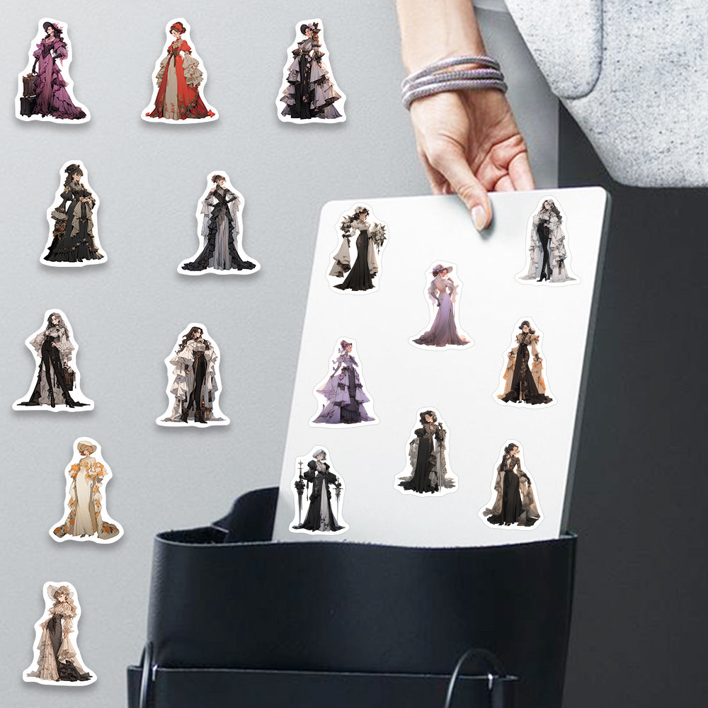 60pcs Nobleman Girl Aesthetics Waterproof Stickers Pack for Water Bottle Laptop