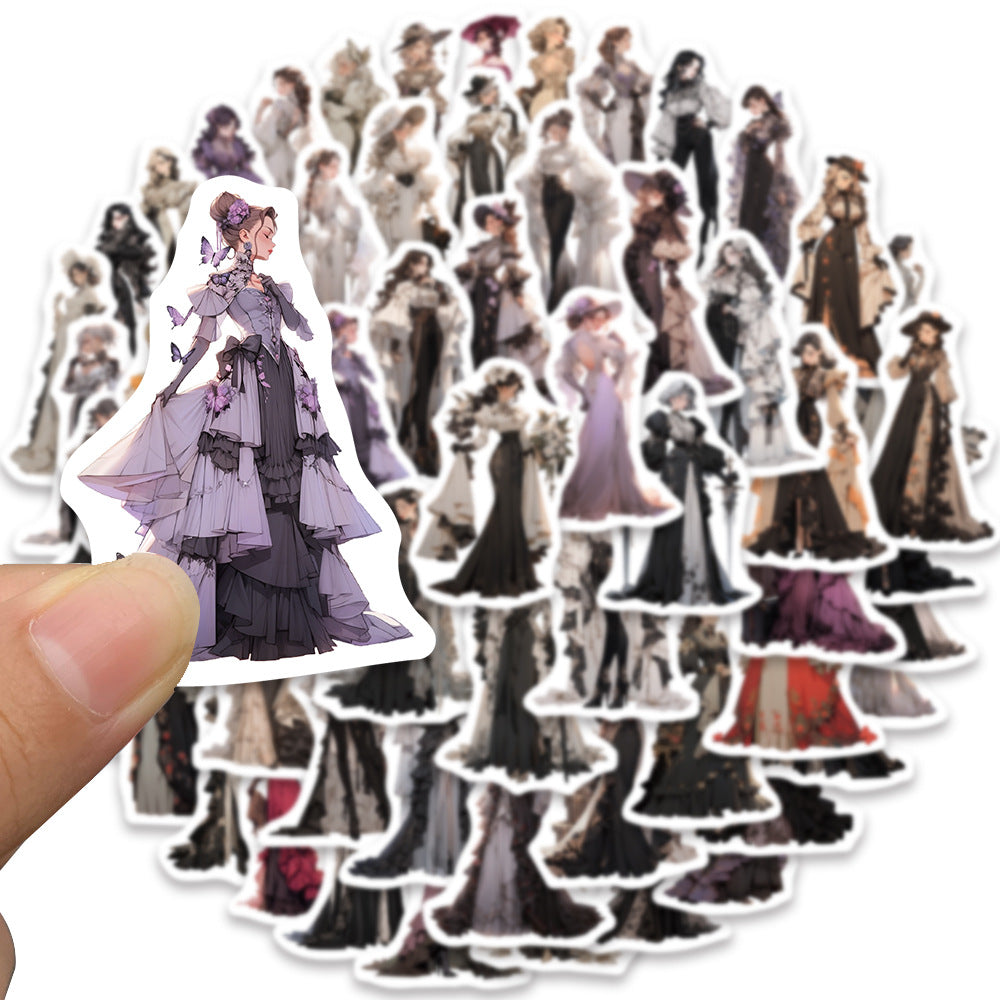 60pcs Nobleman Girl Aesthetics Waterproof Stickers Pack for Water Bottle Laptop