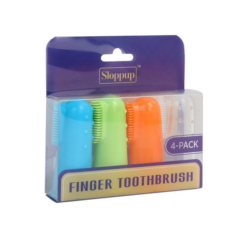 4pcs Soft Bristle Dog Finger Toothbrushes